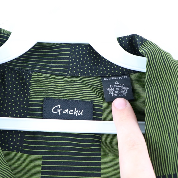 90s Streetwear Plaid Patchwork Button Shirt - Picture 4 of 8